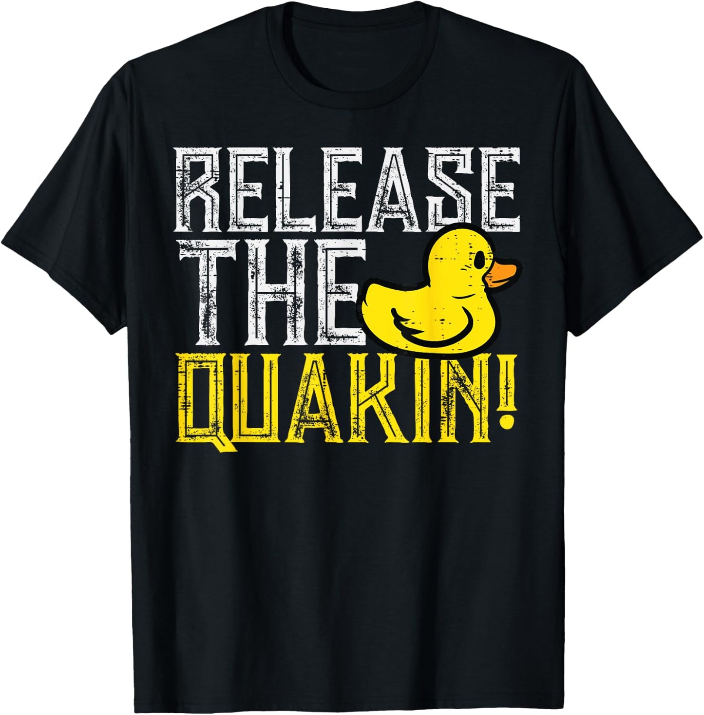 Rubber Duck Release The Quackin Funny Parody Men Women Kids T-Shirt - T-Shirt | Black