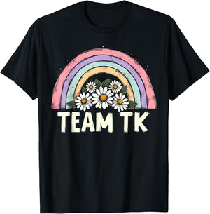 Team TK Retro Teacher Daisy Colorful - TK School Back Design T-Shirt - T-Shirt | Black
