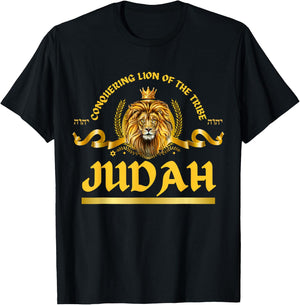 Conquering Lion of The Tribe Judah Yahweh Gifts T-Shirt - T-Shirt | Black