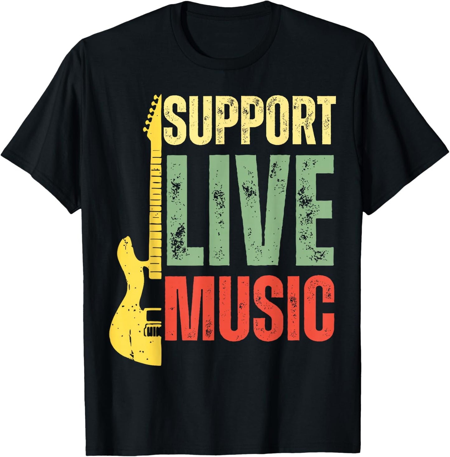 Support Live Music Lovers Music Concert Festival Local Bands T-Shirt - T-Shirt | Black