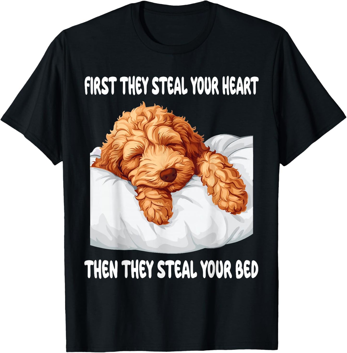 Goldendoodle Sleeping Pajamas Nightgown T-Shirt - T-Shirt | Black