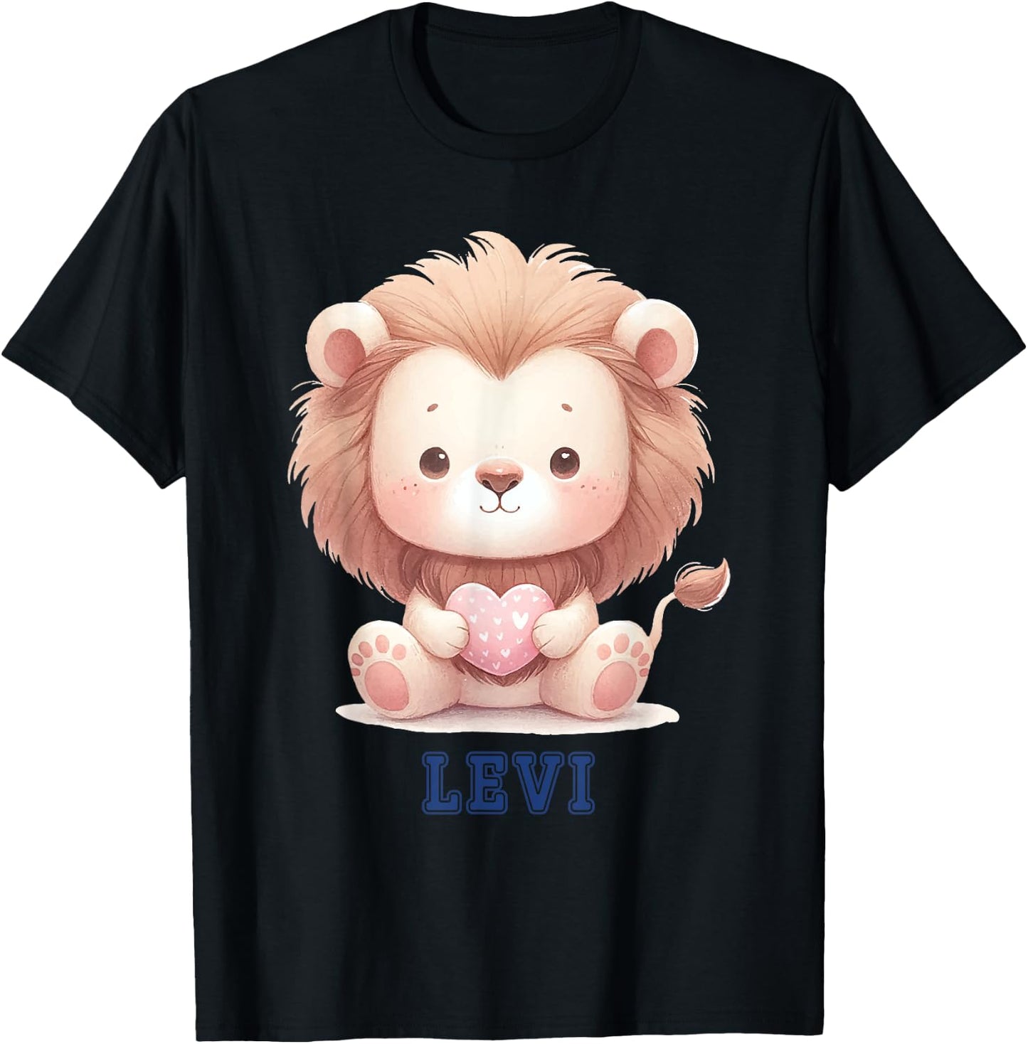Levi Baby Lion Baby Boy Name T-Shirt - T-Shirt | Black