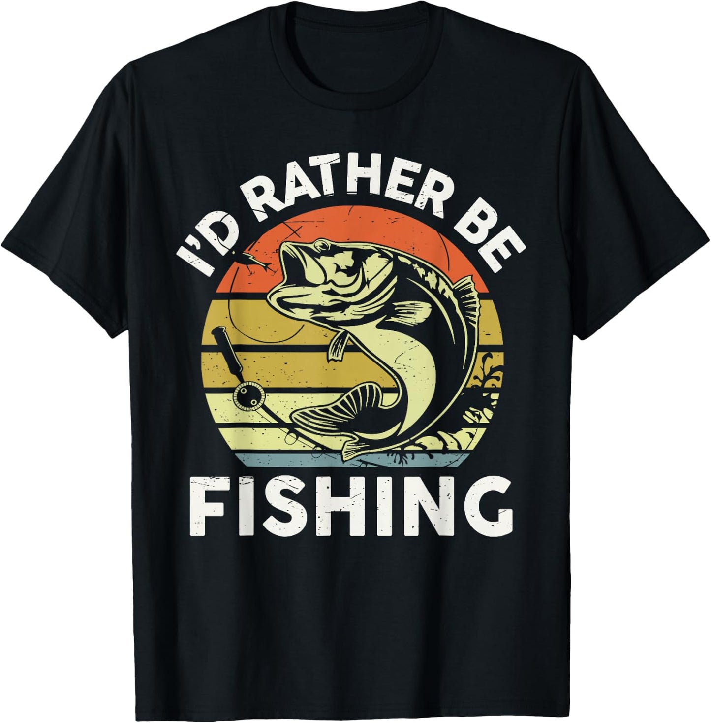 Id Rather Be Fishing-Shirt Men Women Boy Kids Funny Dad T-Shirt - T-Shirt | Black