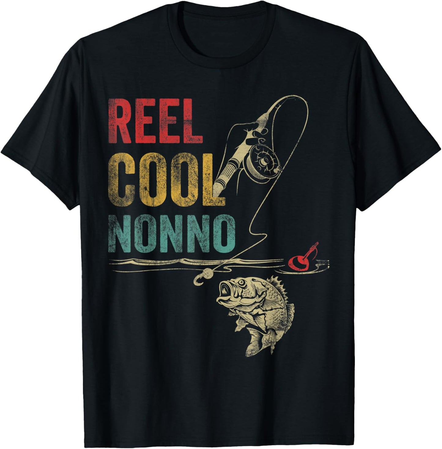 Reel Cool Nonno Fish Fishing Shirt Father's Day T-Shirt - T-Shirt | Black