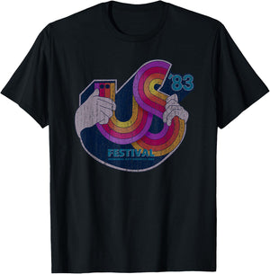 Retro Vintage US Festival 1983 Distressed Music Lover T-Shirt - T-Shirt | Black