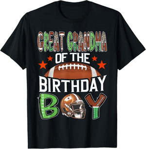 Great Grandma Of The Birthday Boy Game Day Football T-Shirt - T-Shirt | Black