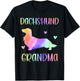 Dachshund Grandma Wiener Dog Nana Rainbow Watercolor T-Shirt - T-Shirt | Black