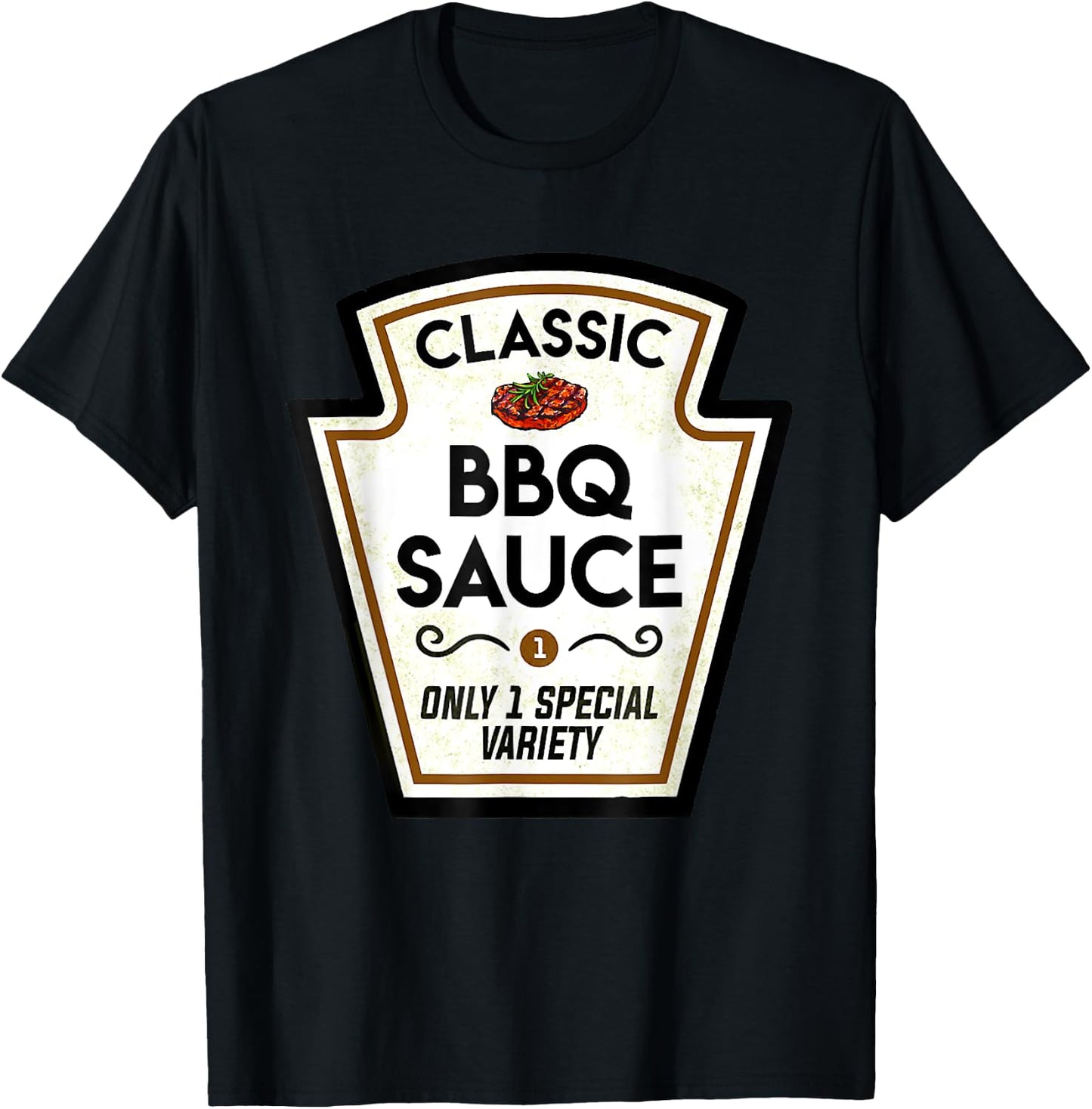 Barbecue BBQ Sauce Bottle Label Halloween Matching Costume T-Shirt - T-Shirt | Black