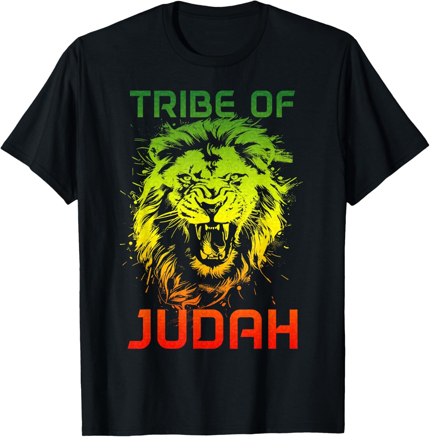 Lion Of Judah Tribe Hebrew Israelite Reggae African YHWH T-Shirt - T-Shirt | Black