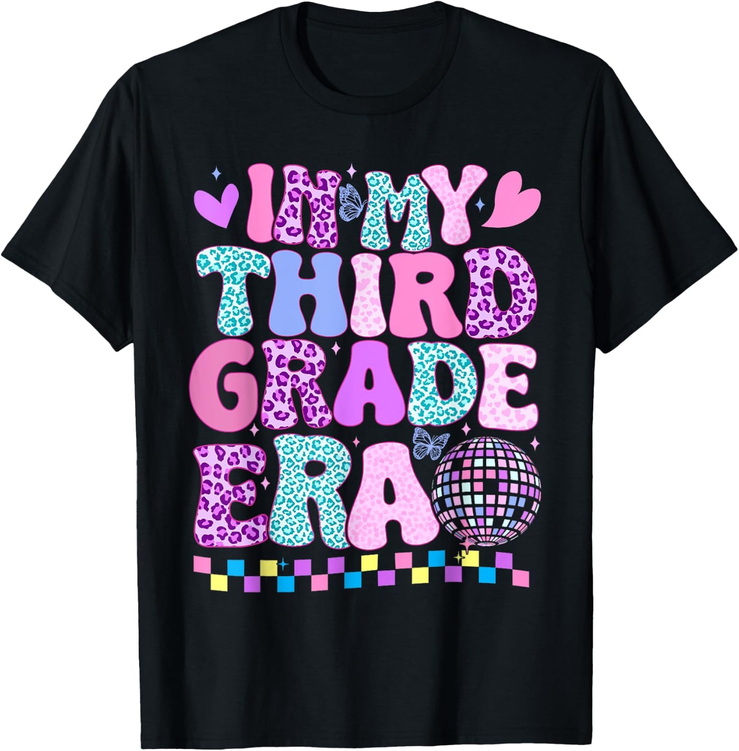 In My Third Grade Era Groovy Back To School Teachers Kids T-Shirt - T-Shirt | Black