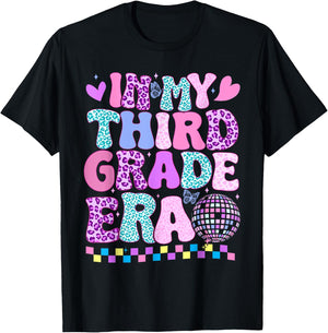 In My Third Grade Era Groovy Back To School Teachers Kids T-Shirt - T-Shirt | Black