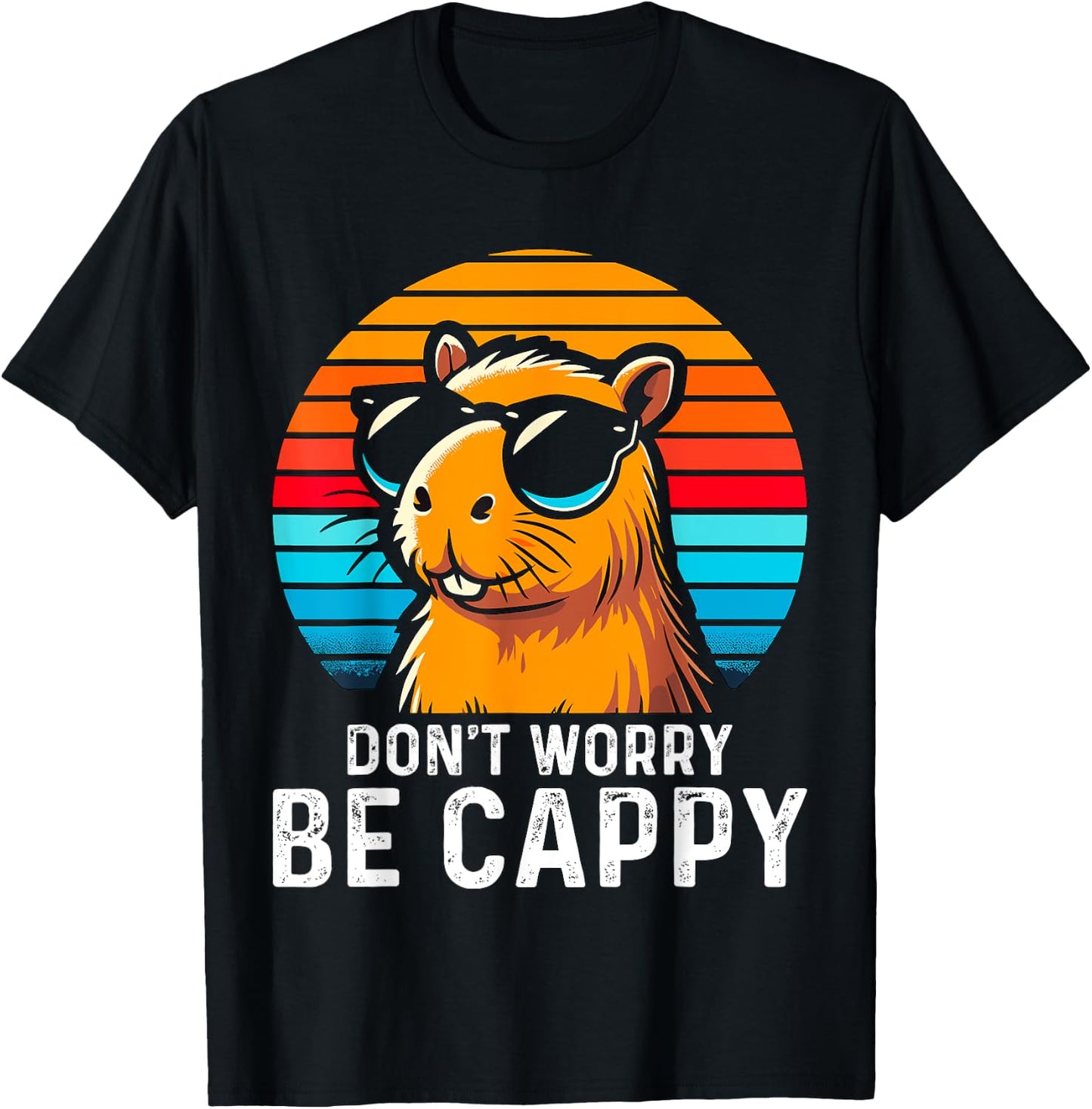 Don't worry be Cappy Capybara T-Shirt - T-Shirt | Black