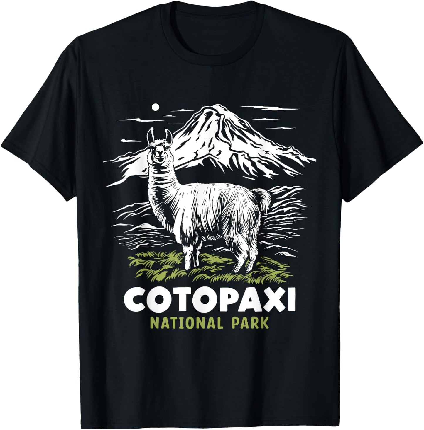 Cotopaxi National Park Ecuador Souvenir Alpaca Llama Hike T-Shirt - T-Shirt | Black