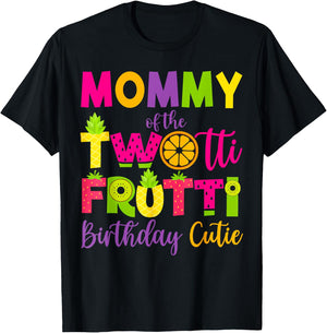 Funny Mommy Twotii Frutti Birthday Family 2nd Birthday Girl T-Shirt - T-Shirt | Black
