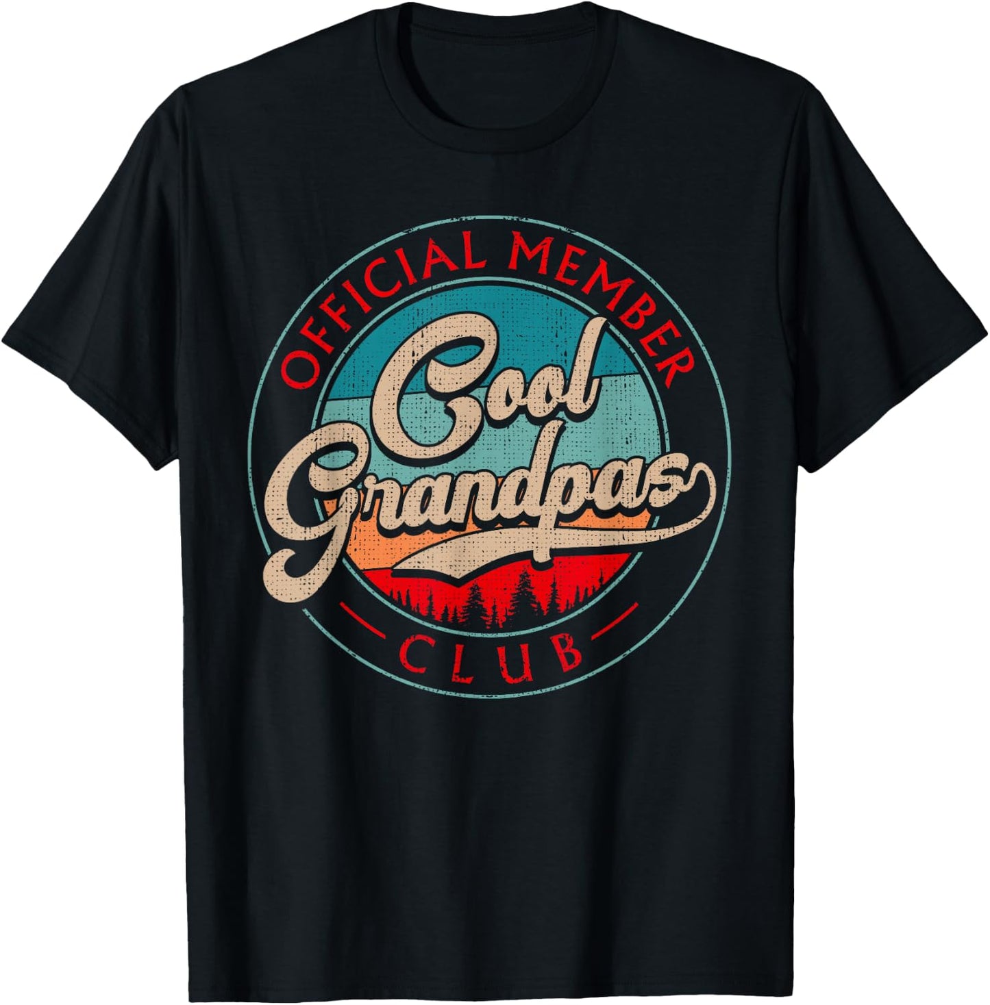 Grandpa Vintage Cool Grandpas Club Official Member Funny T-Shirt - T-Shirt | Black