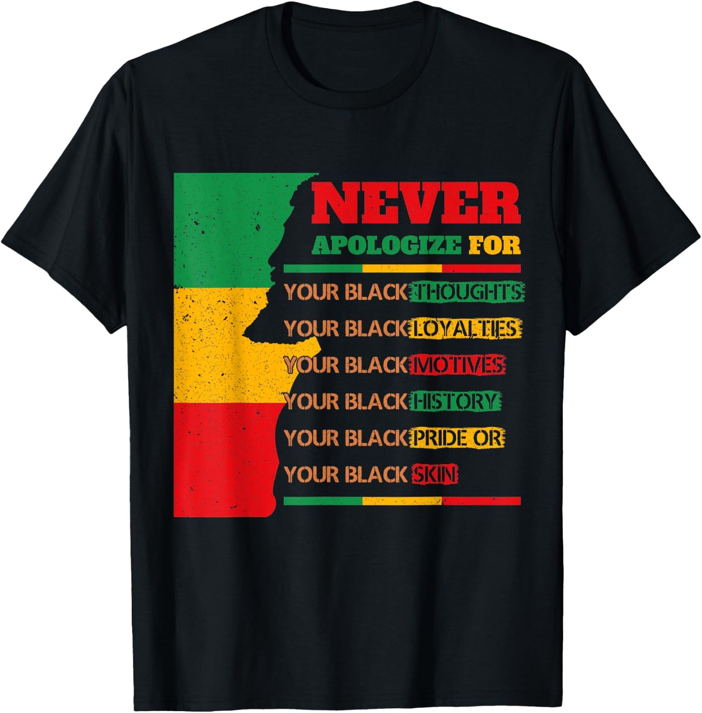 Never Apologize For Your Blackness Juneteenth Black Pride T-Shirt - T-Shirt | Black