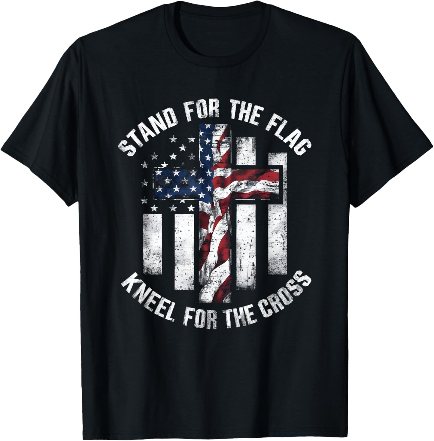 Patriot USA Flag Religious Quote 4th of July Christian Faith Men T-Shirt - T-Shirt | Black