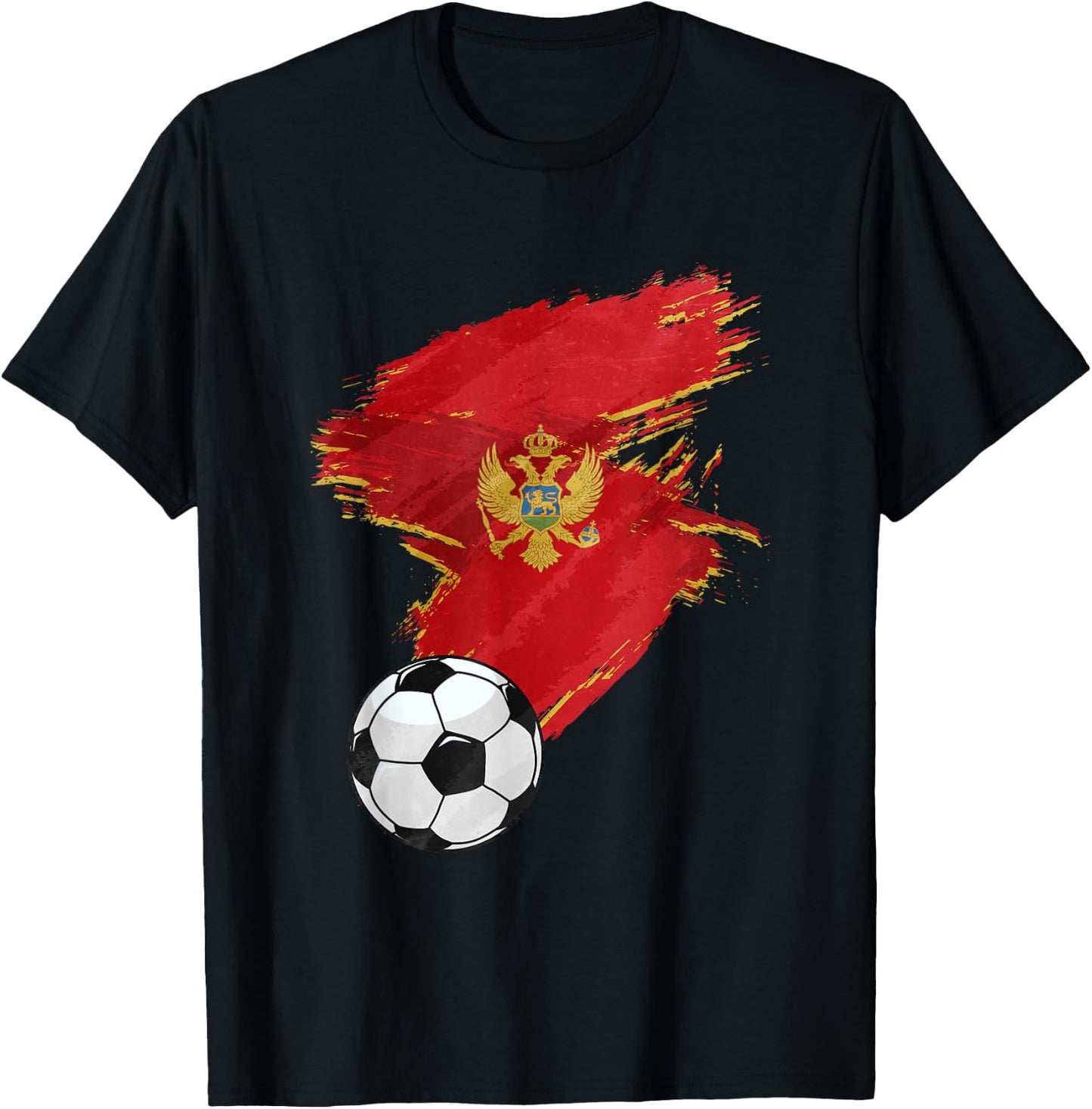 Montenegro Soccer Football Flag T-Shirt - T-Shirt | Black
