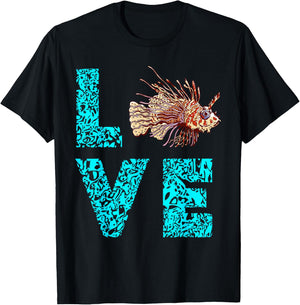 Lionfish Love Funny Lion Fish Lover Sea Rock Diver Fishing T-Shirt - T-Shirt | Black