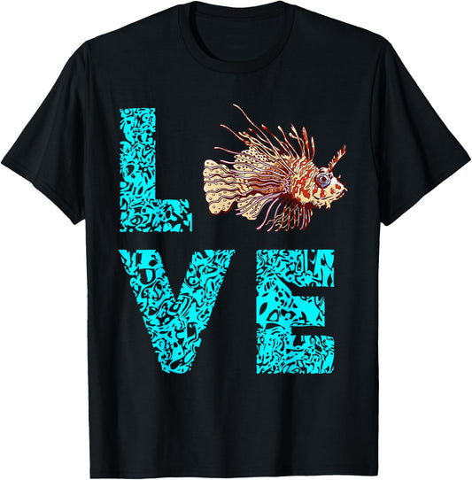 Lionfish Love Funny Lion Fish Lover Sea Rock Diver Fishing T-Shirt - T-Shirt | Black