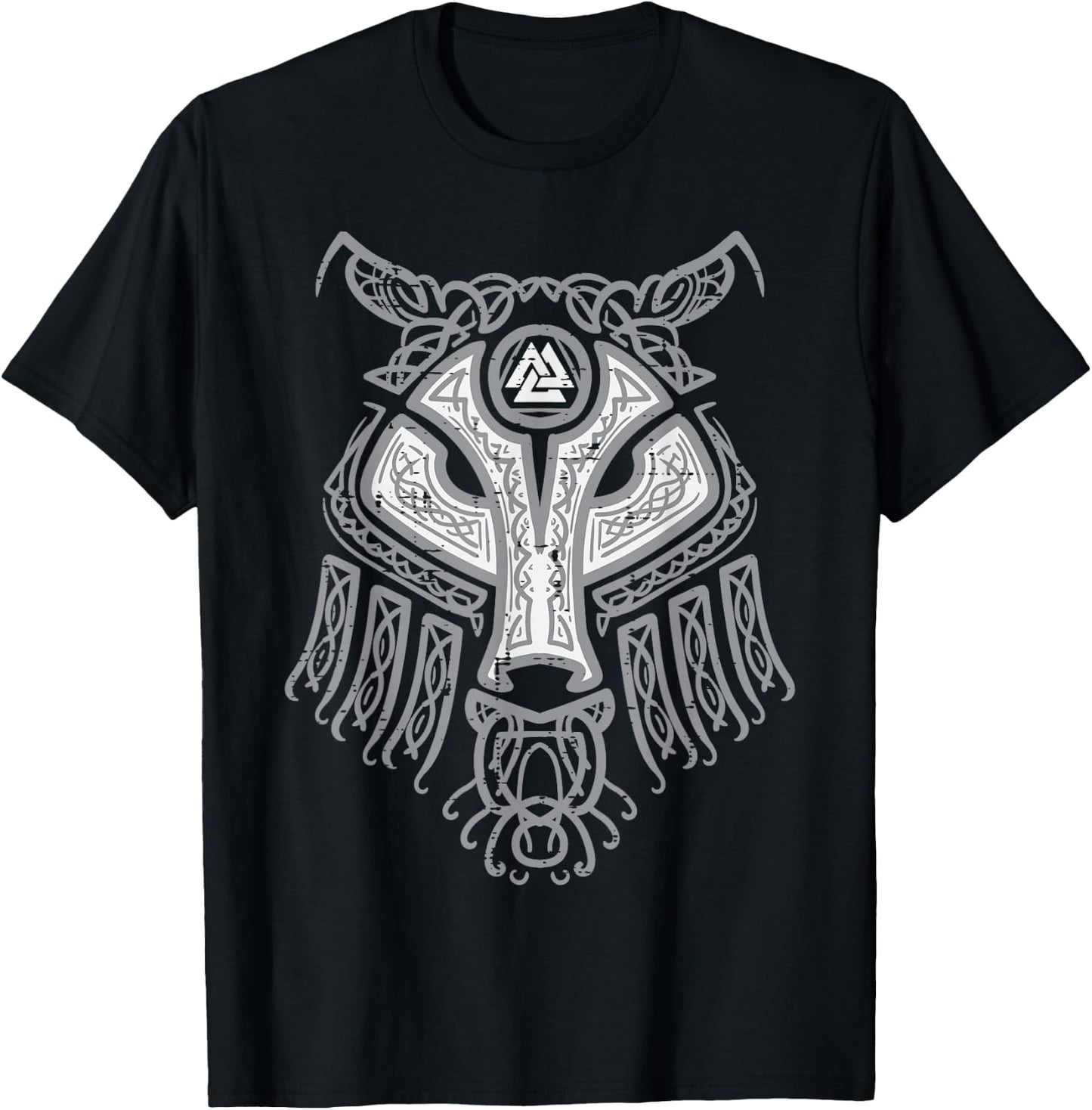 Viking Fenrir Wolf Odin Symbol Norse Mythology Men Women Kid T-Shirt - T-Shirt | Black