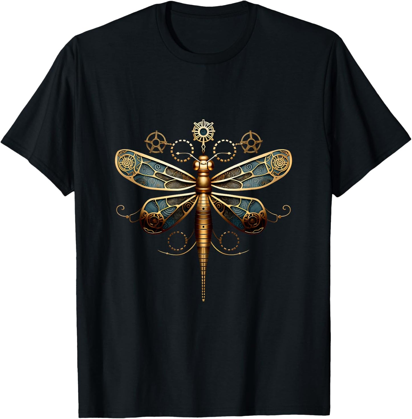 Dragonfly Steampunk Insect Art Mechanical Engineer Steampun T-Shirt - T-Shirt | Black