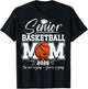 Proud Basketball Senior Mom 2026 Basketball Senior Mother T-Shirt - T-Shirt | Black