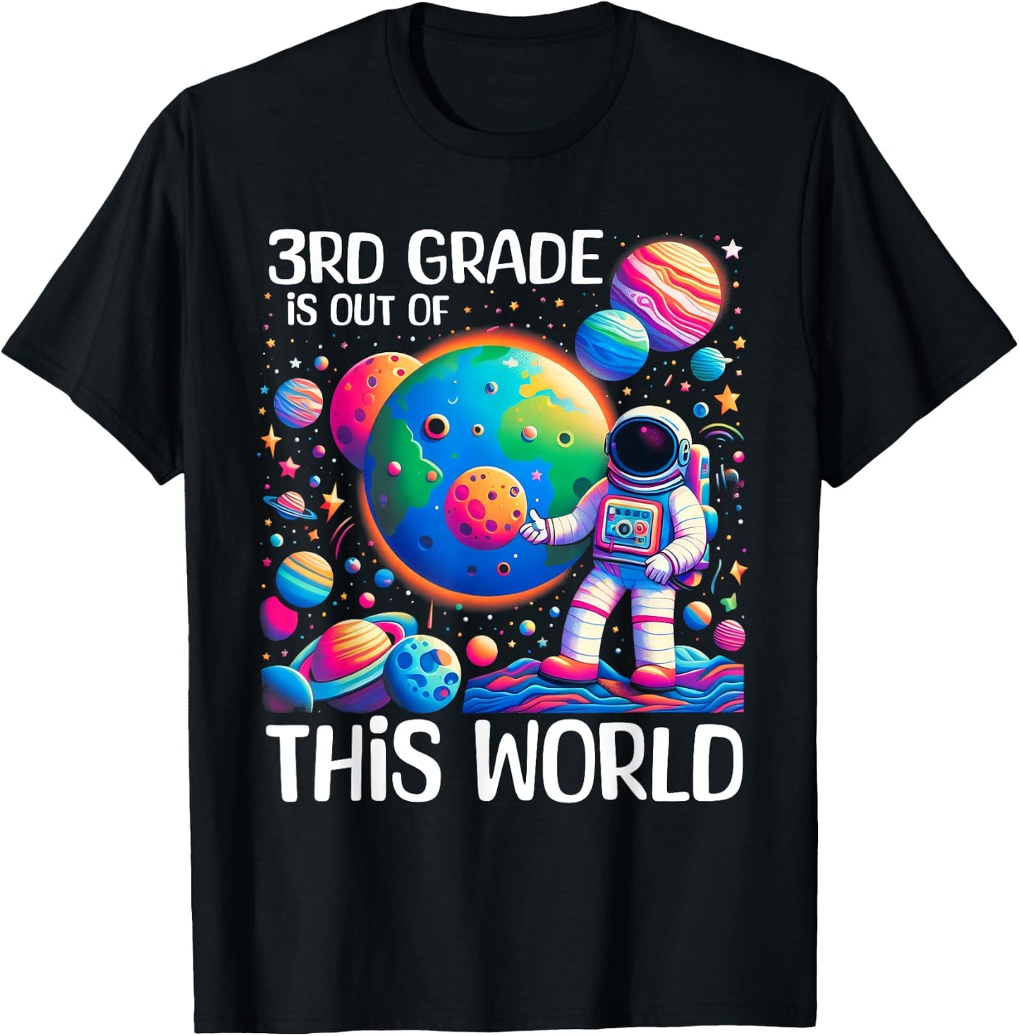 3rd grade Is Out Of This World Back To School Astronaut Kids T-Shirt - T-Shirt | Black