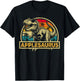 Applesaurus T Rex Dinosaur Apple Saurus Family Matching T-Shirt - T-Shirt | Black