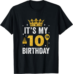 It's My 10Th Birthday Idea For 10 Years Boys And Girls T-Shirt - T-Shirt | Black
