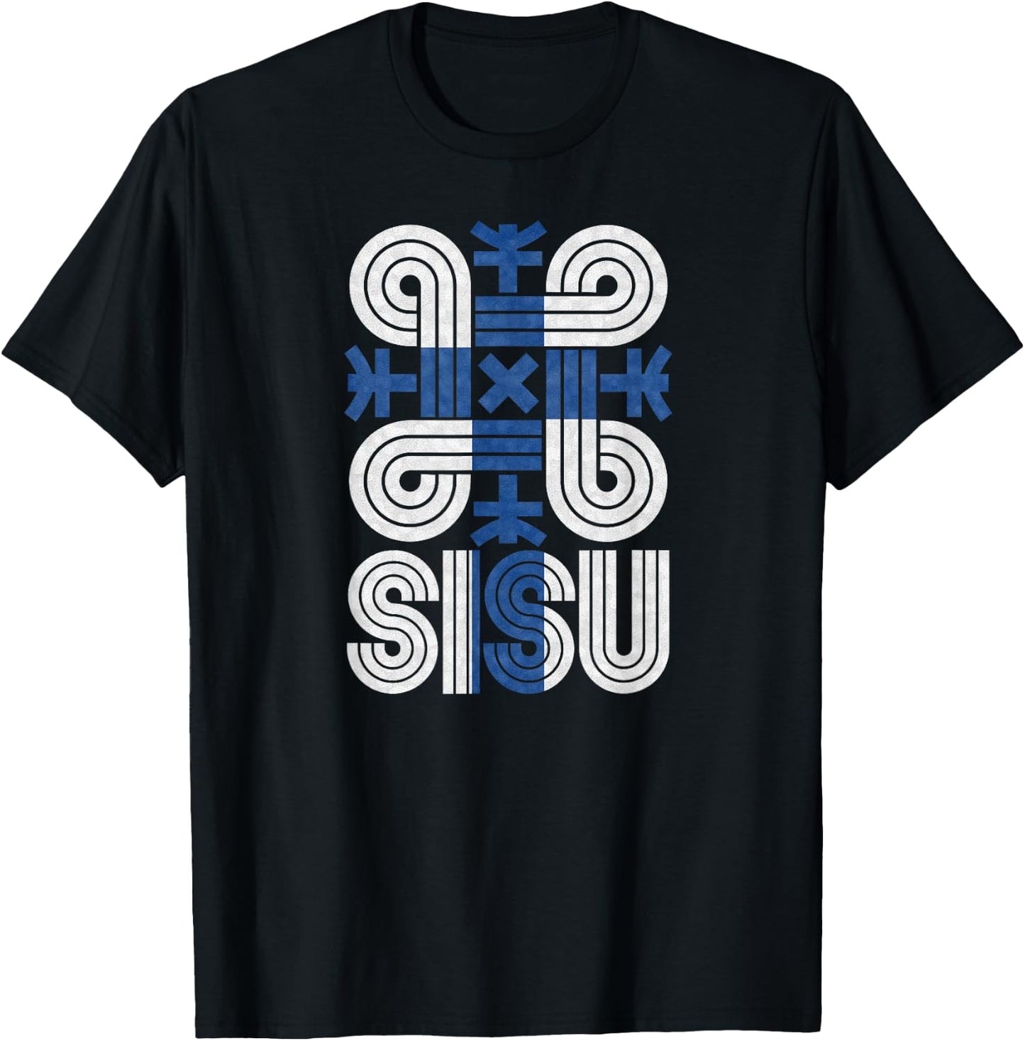 Sisu Finnish Flag Suomi Finland Protection Symbol Rune T-Shirt - T-Shirt | Black