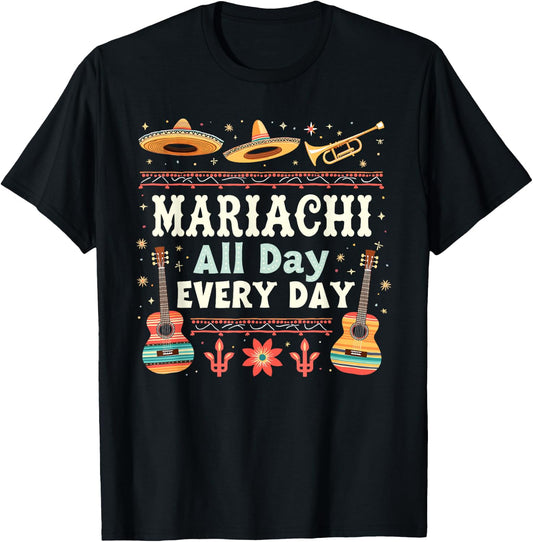 Traditional Mexican Cultural Music Mariachi Lover Fiesta T-Shirt - T-Shirt | Black