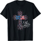 USA God Bless America Patriotic Fireworks Cross Women Men T-Shirt - T-Shirt | Black