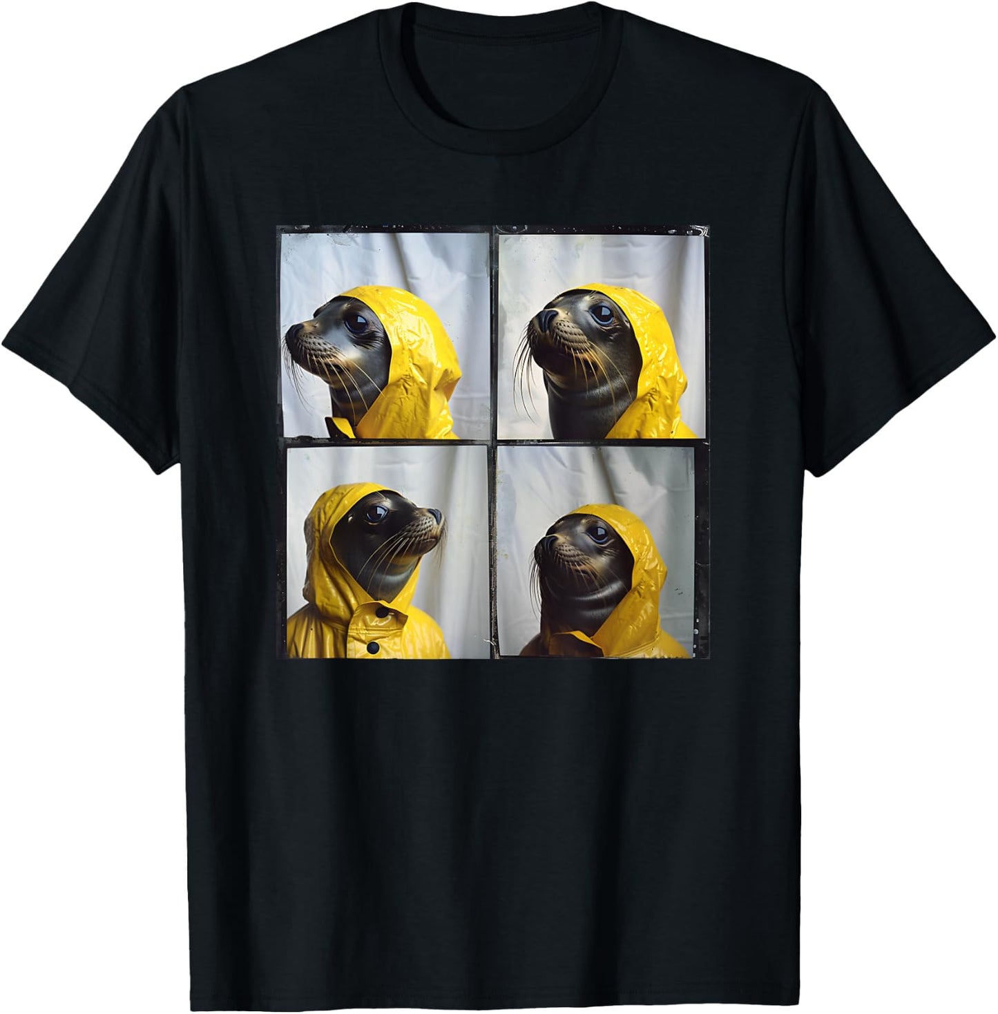 Cute Sea Lion Funny Animal Photobooth Ocean Harbor Seal T-Shirt - T-Shirt | Black
