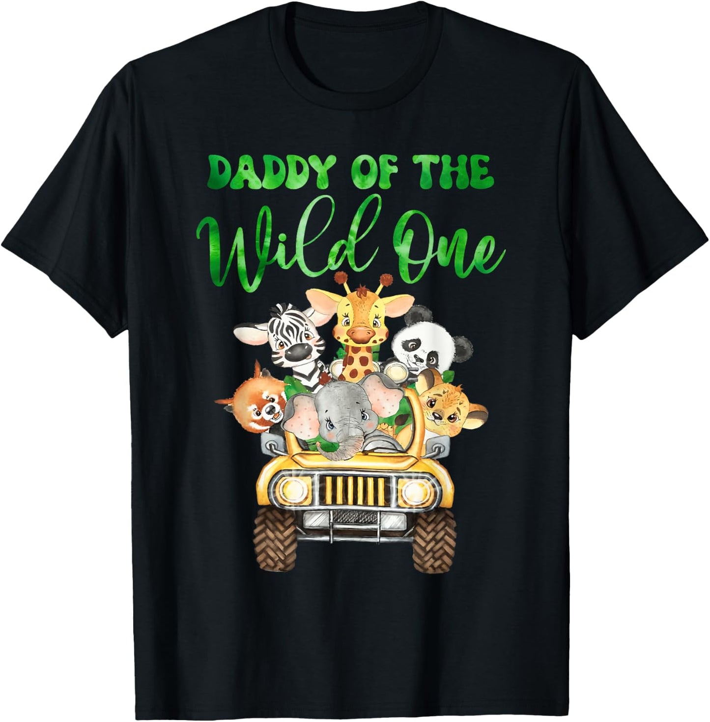 Daddy Of The Wild One Birthday 1st Safari Jungle Family T-Shirt - T-Shirt | Black