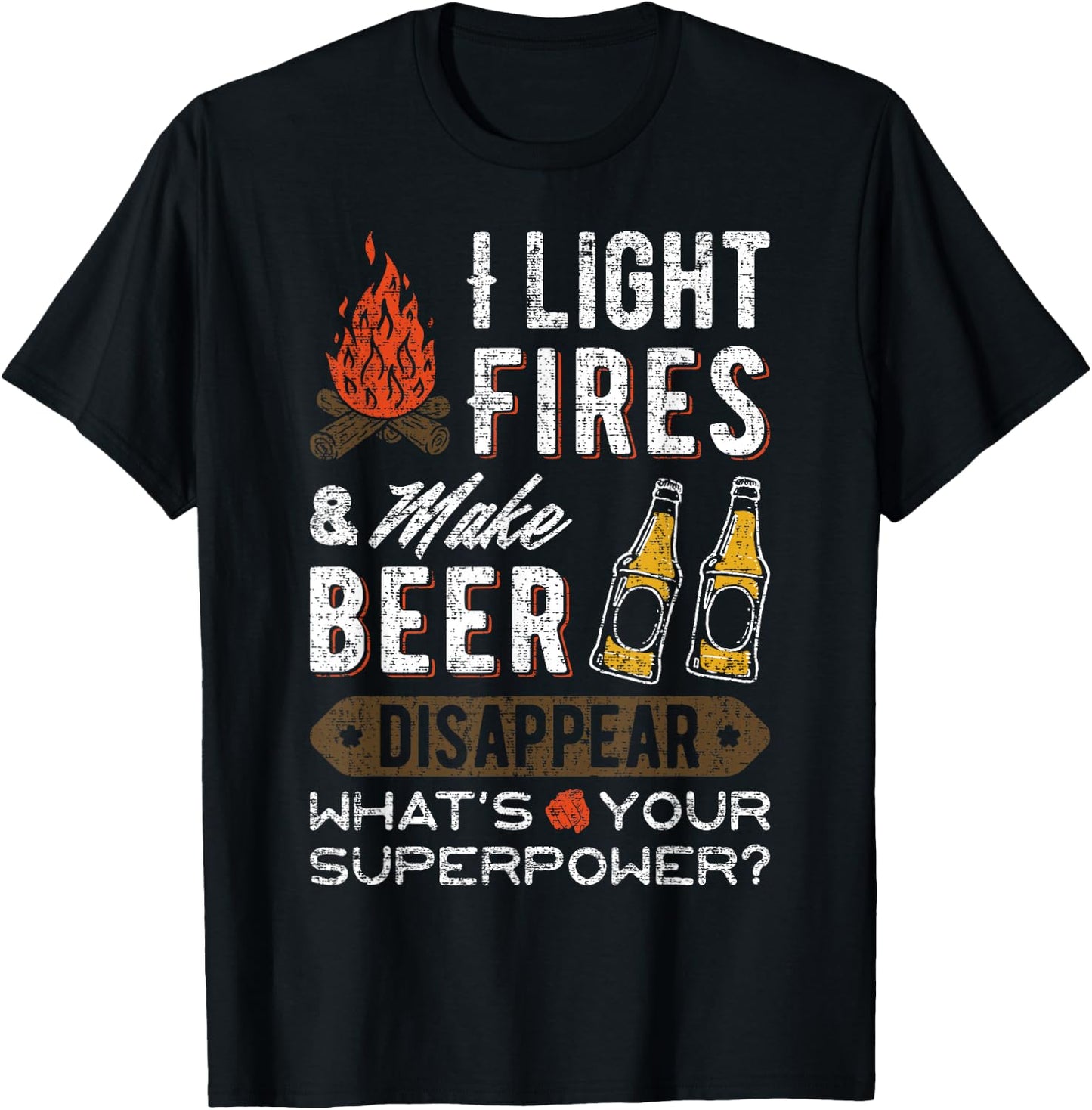 Funny Camper Gift Happy Camping Beer Lover Camp Vacation T-Shirt - T-Shirt | Black