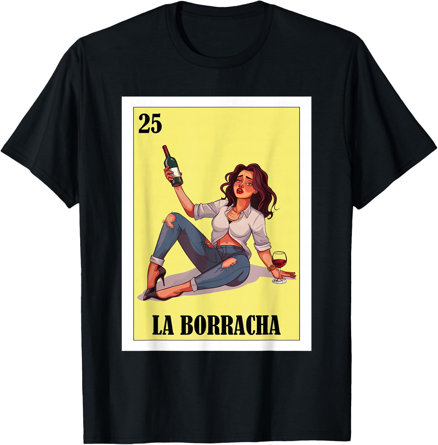 Funny Mexican Design for Parties - La Borracha T-Shirt - T-Shirt | Black