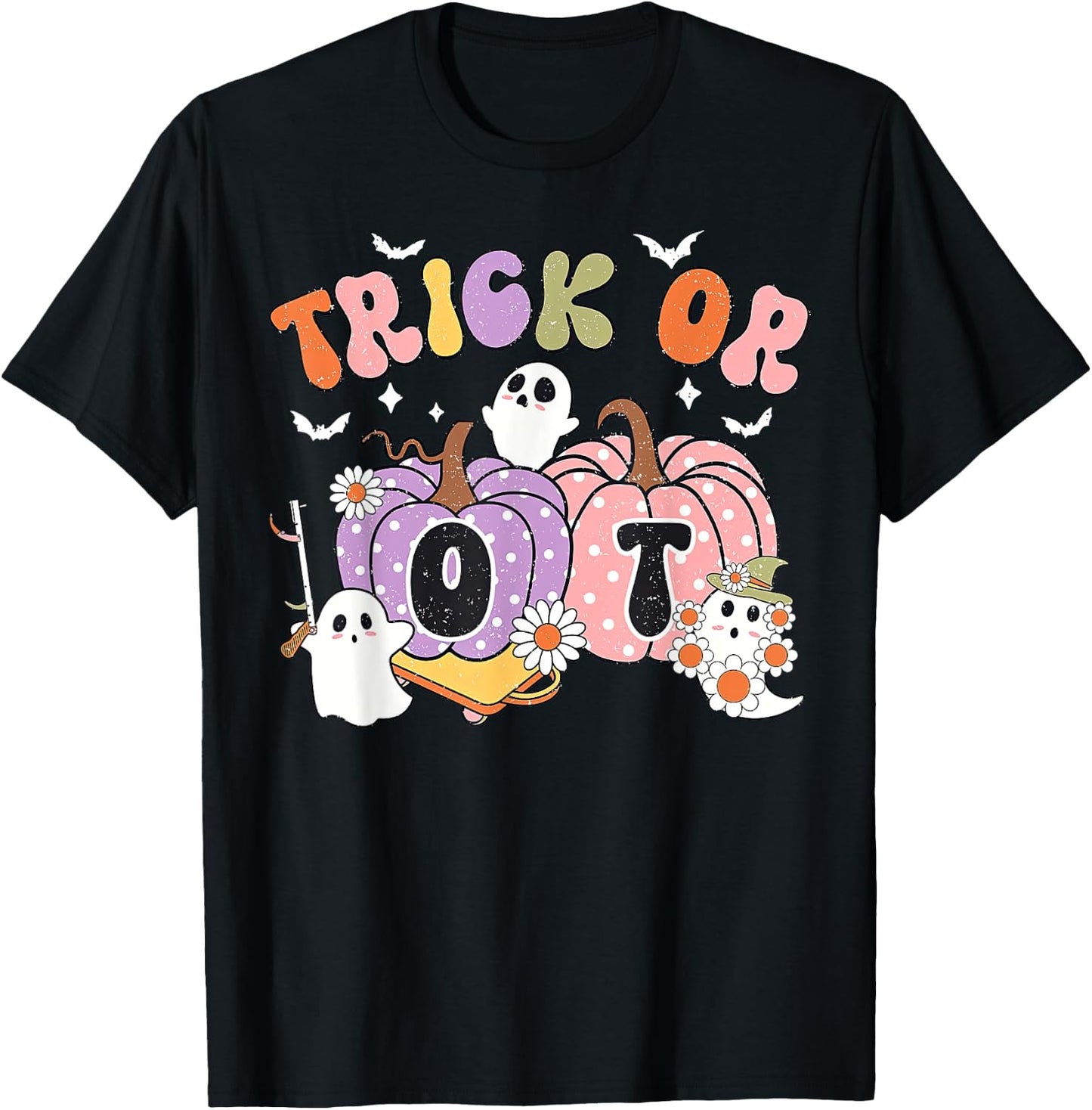 Trick Or OT Pumpkin Ghost Occupational Therapy Halloween T-Shirt - T-Shirt | Black
