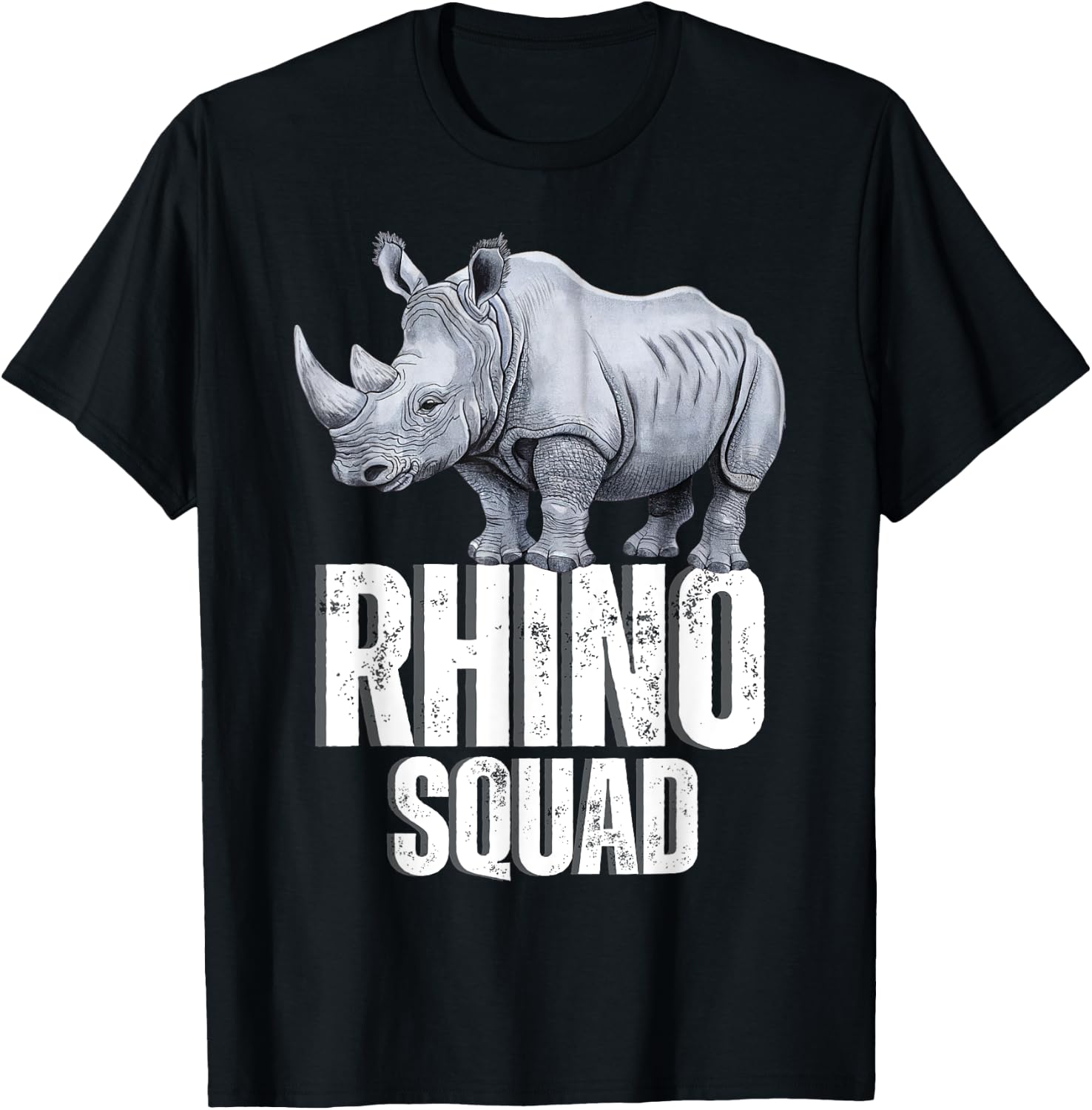 Rhino Squad Rhino Team Rhino Lover Rhinoceros Women Kids Men T-Shirt - T-Shirt | Black