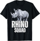 Rhino Squad Rhino Team Rhino Lover Rhinoceros Women Kids Men T-Shirt - T-Shirt | Black