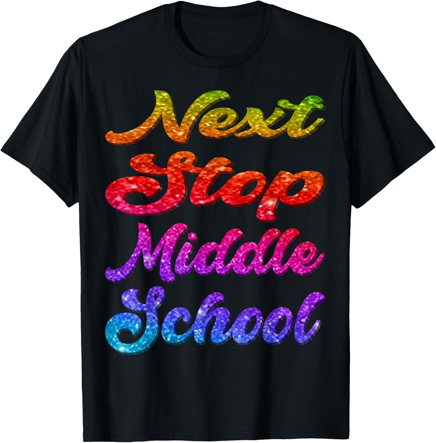 Next Stop Middle School Groovy Elementary School Graduation T-Shirt - T-Shirt | Black