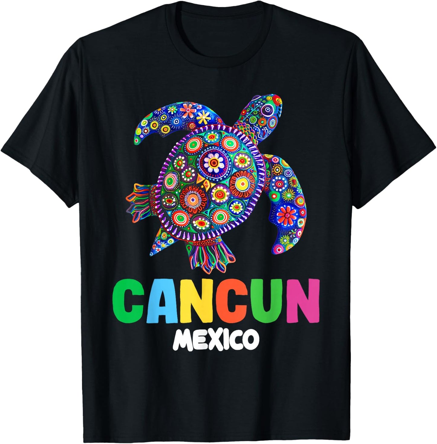 Cancun Mexico Sea Turtle T-Shirt - T-Shirt | Black