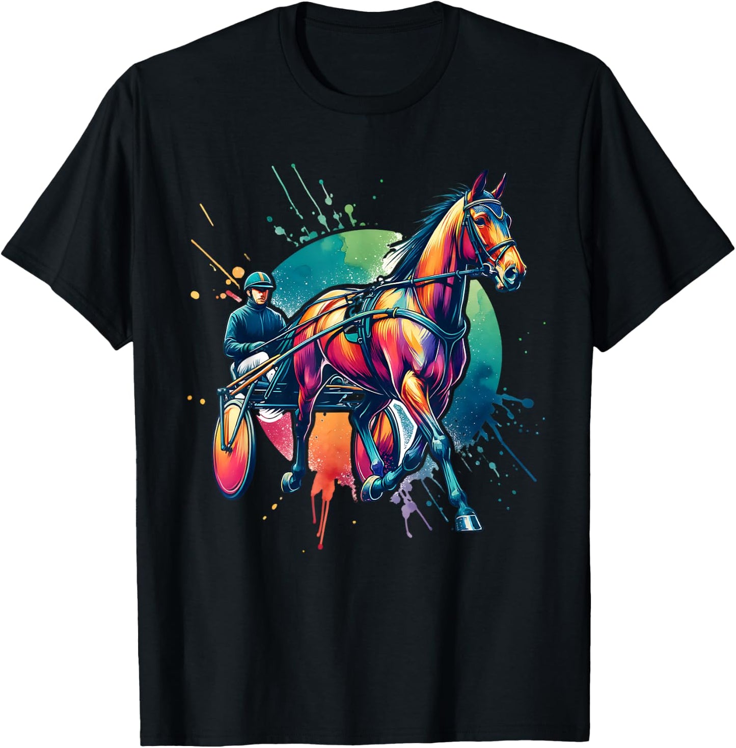 Harness Racehorse - Gift Race Horse Lover, Standardbred T-Shirt - T-Shirt | Black