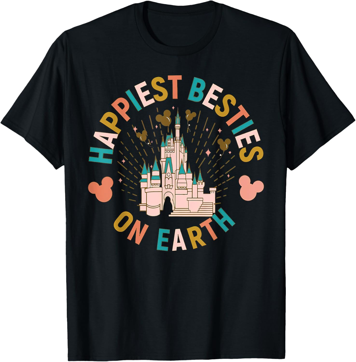 Happiest Besties On Earth T-Shirt - T-Shirt | Black