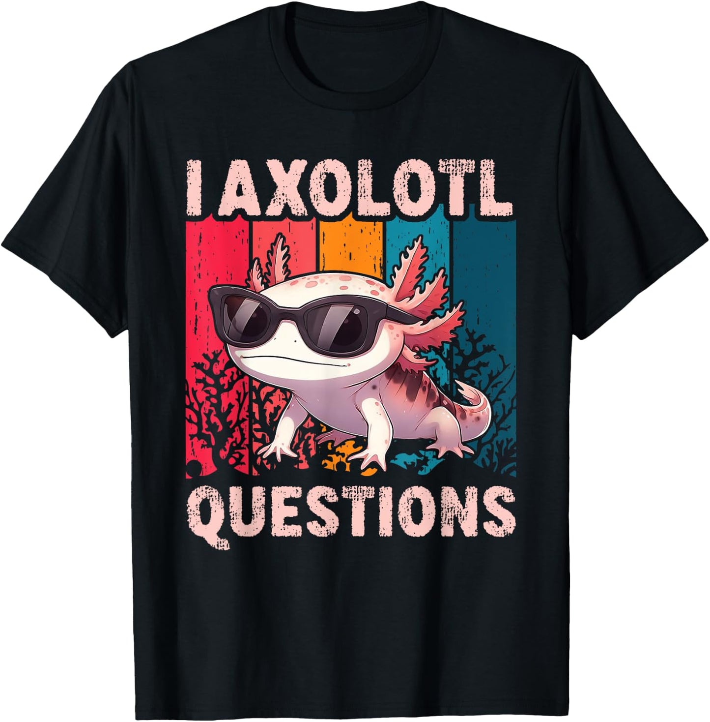 Funny I Axolotl Questions Retro Cute Toddler Boys Girls Kids T-Shirt - T-Shirt | Black