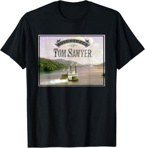 Tom Sawyer Adventures - Mississippi River Landscape T-Shirt - T-Shirt | Black