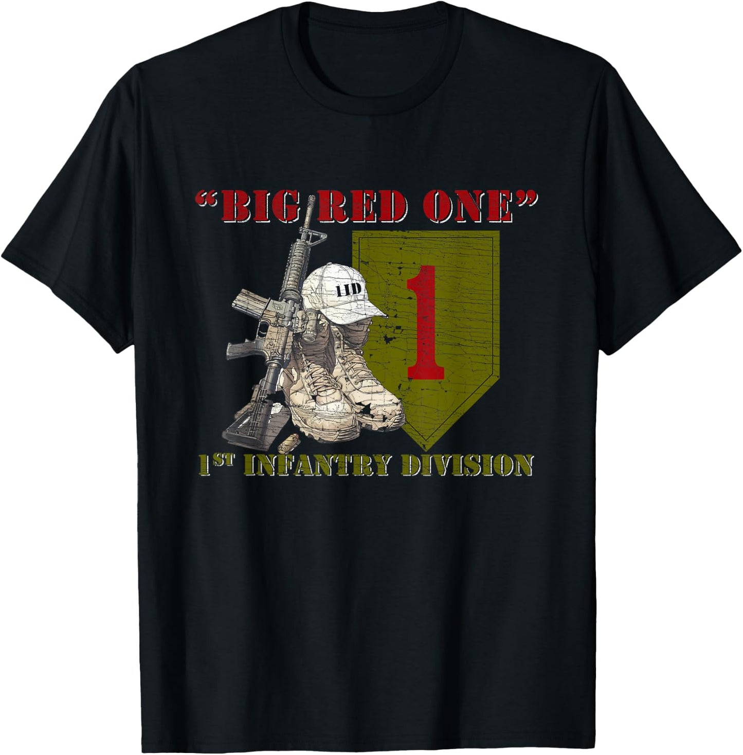 Veteran 1st Infantry Division 1ID BRO Fort Riley Kansas , Small, Black T-Shirt - T-Shirt | Black