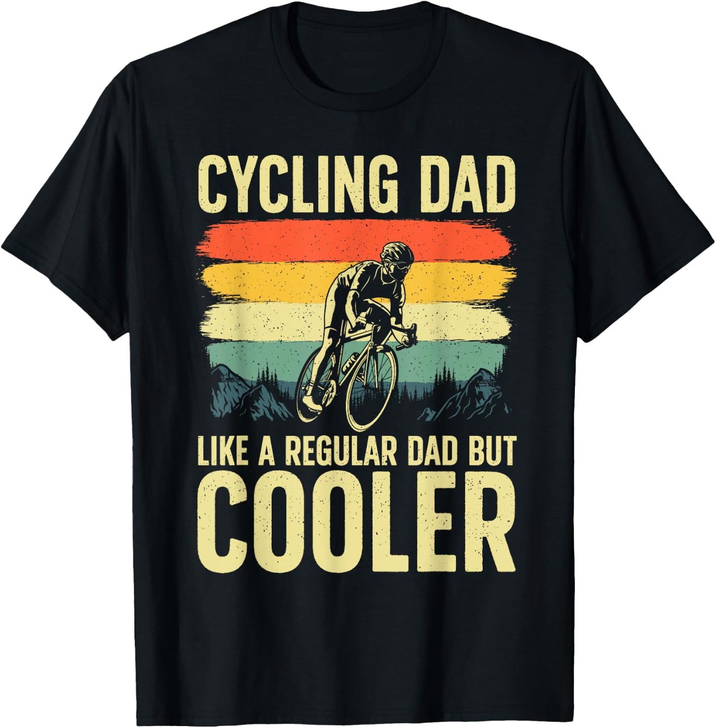 Cool Cycling For Dad Men Bicycling Bikers Bicycle Bike Rider T-Shirt - T-Shirt | Black