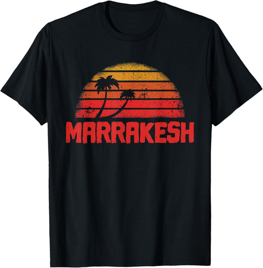 Marrakesh Vintage Retro 70s Throwback T-Shirt - T-Shirt | Black