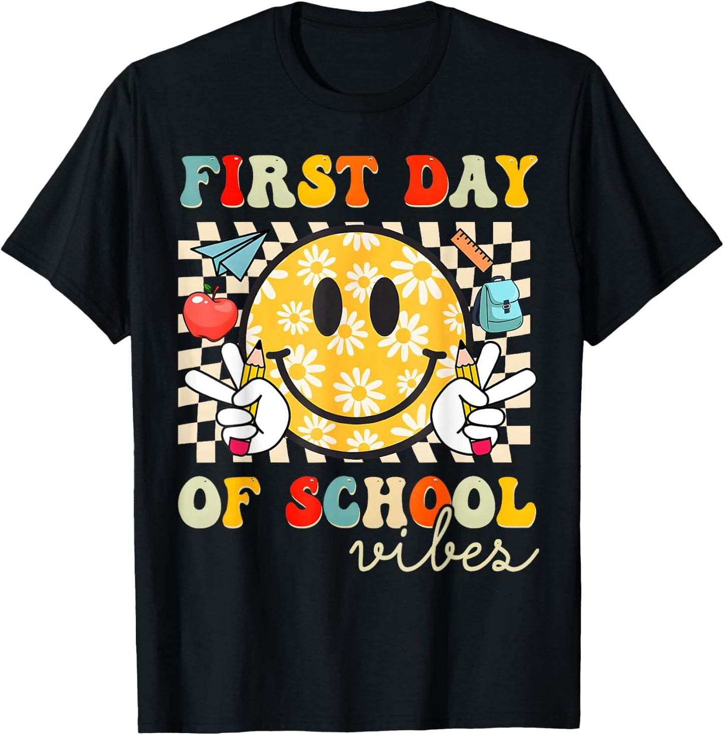 First Day Of School Vibes Back To School Teachers Students T-Shirt - T-Shirt | Black